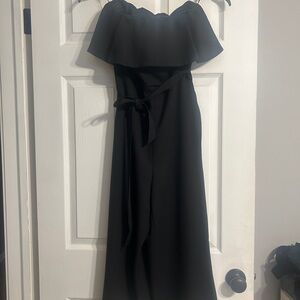 Elegant Black Off-Shoulder wide leg one piece pant suit